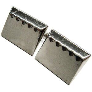 Hickok Rectangle Silver Tone Cufflinks Tux Shirt Dress Suit Vintage